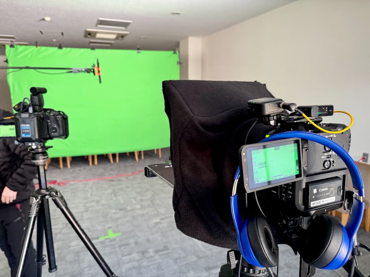 Green screen studio setup in Tokyo Japan